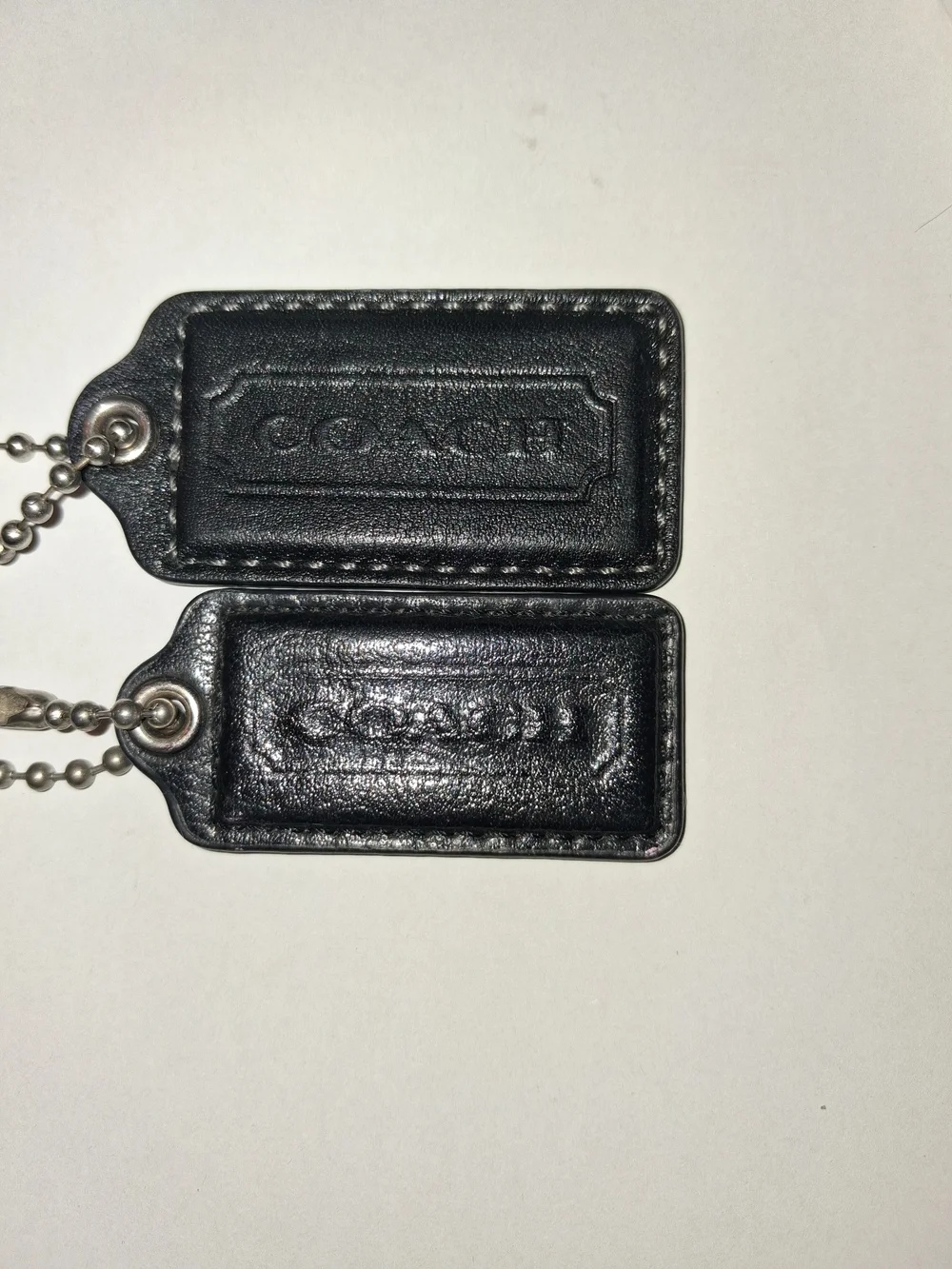 Authentic COACH Black Leather Hang Tag Keychain Bundle – 2 Sizes